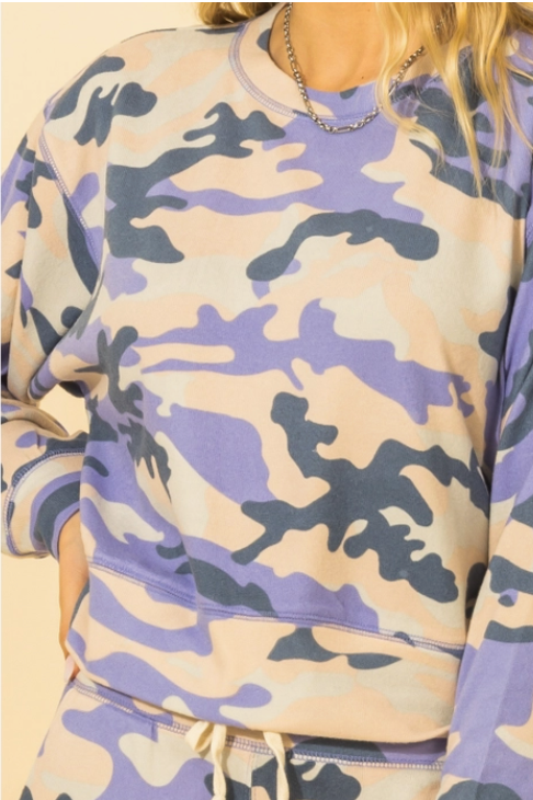 Purple Camouflage Sweatshirt