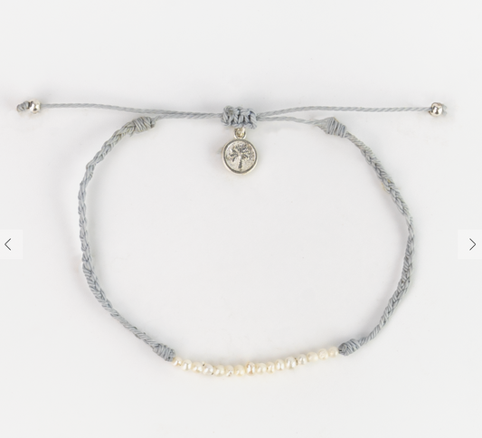 Lahaina Pearl Friendship Bracelet Grey