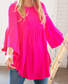 Fuchsia Bell Sleeve Top