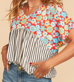 Stripes and Florals Blouse