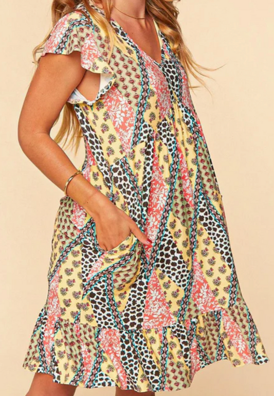 Patchwork Knit Dress
