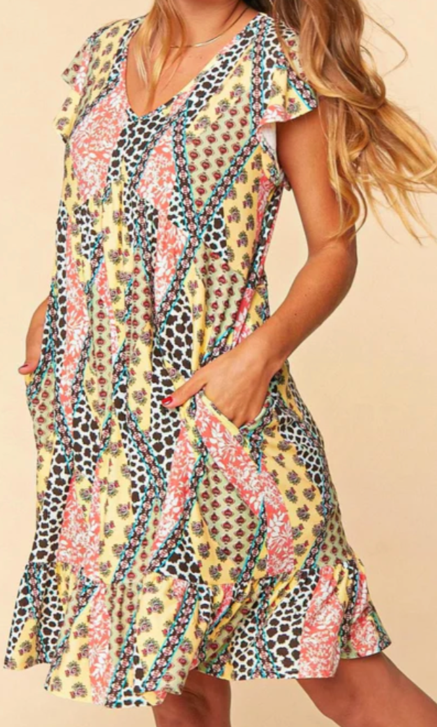 Patchwork Knit Dress