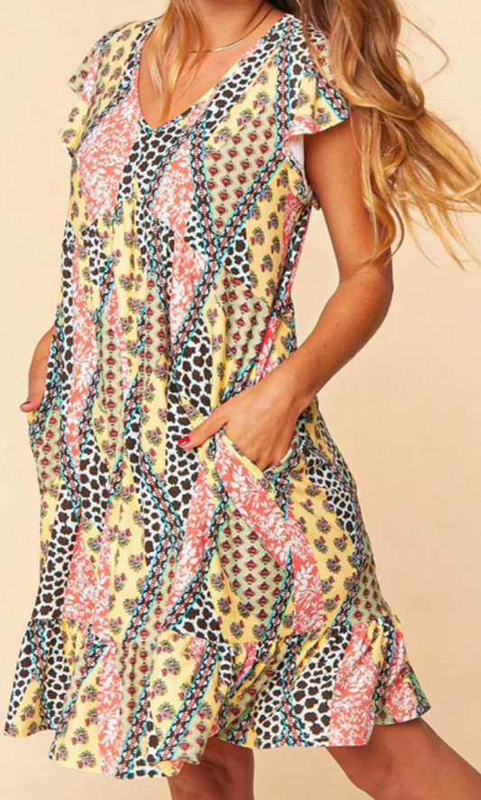 Patchwork Knit Dress