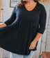 Plus Size Black Babydoll Top