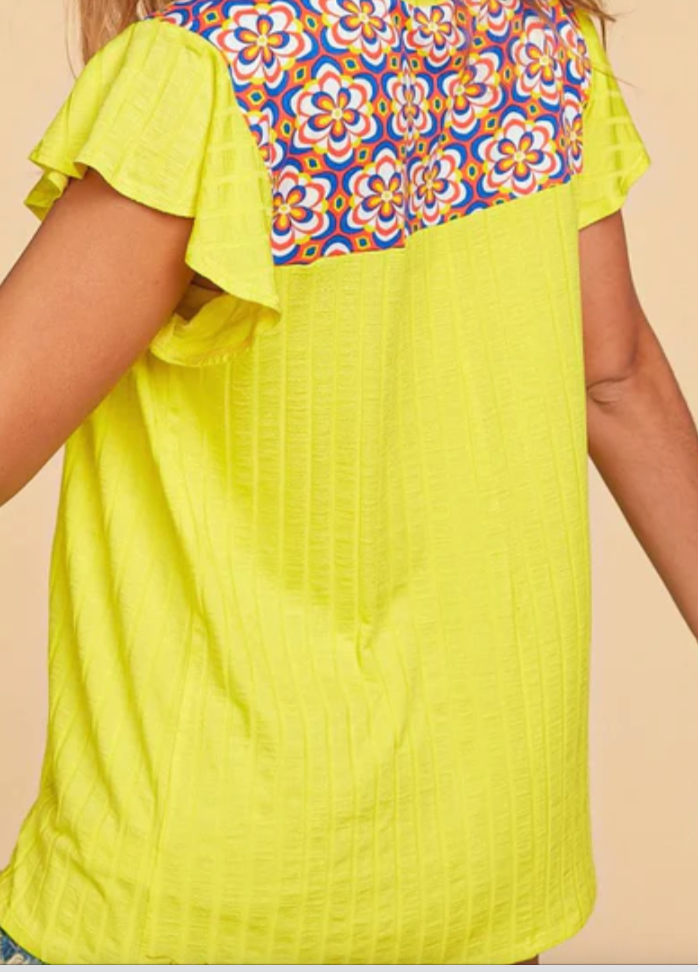 Plus Size Yellow Statement Top