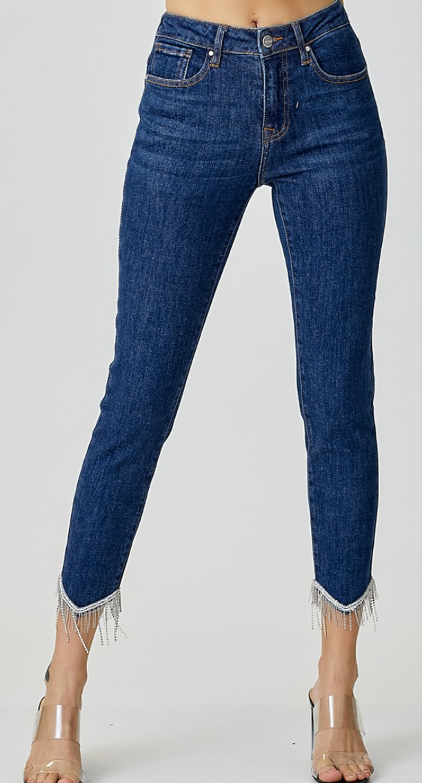 Bling Trim Risen Jeans
