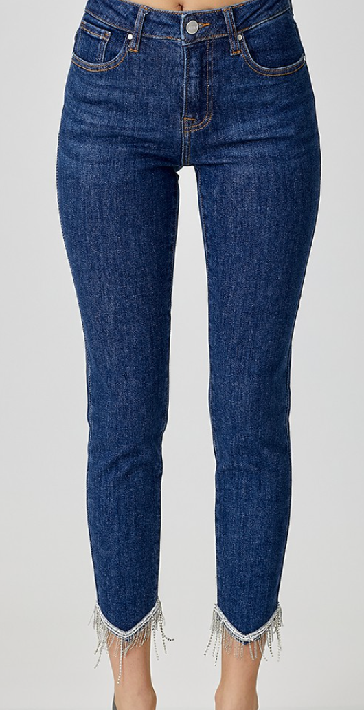 Bling Trim Risen Jeans