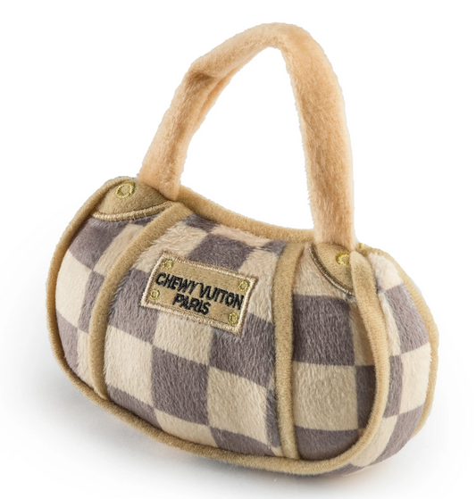Small Checkered Chewy Vuiton Dog Toy