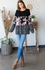 Babydoll Floral and Dot Blouse