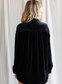 Showstopper Black Velvet Button Up