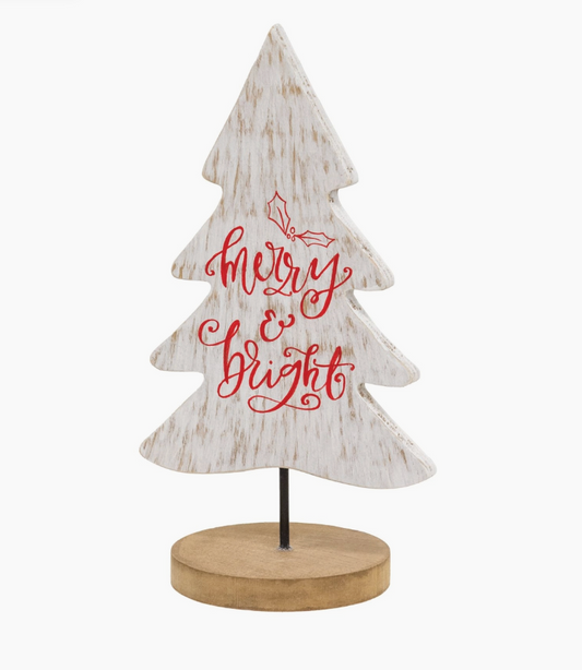 Merry and Bright Wood Tree Cutout