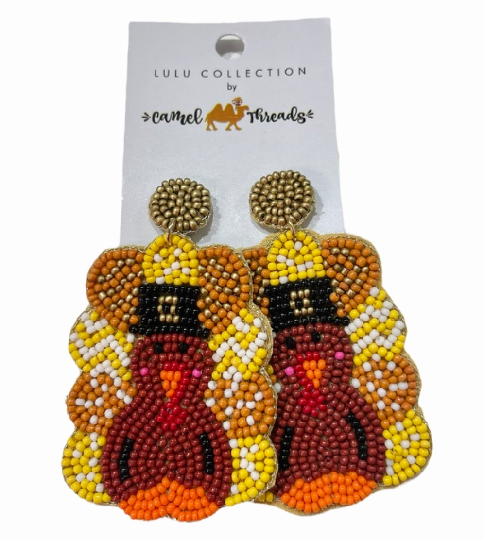 Turkey Gal Seed Bead Earrings