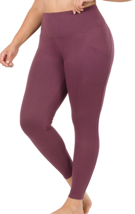 Plus Size Leggings - Eggplant