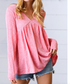 Ribbed Coral Blouse