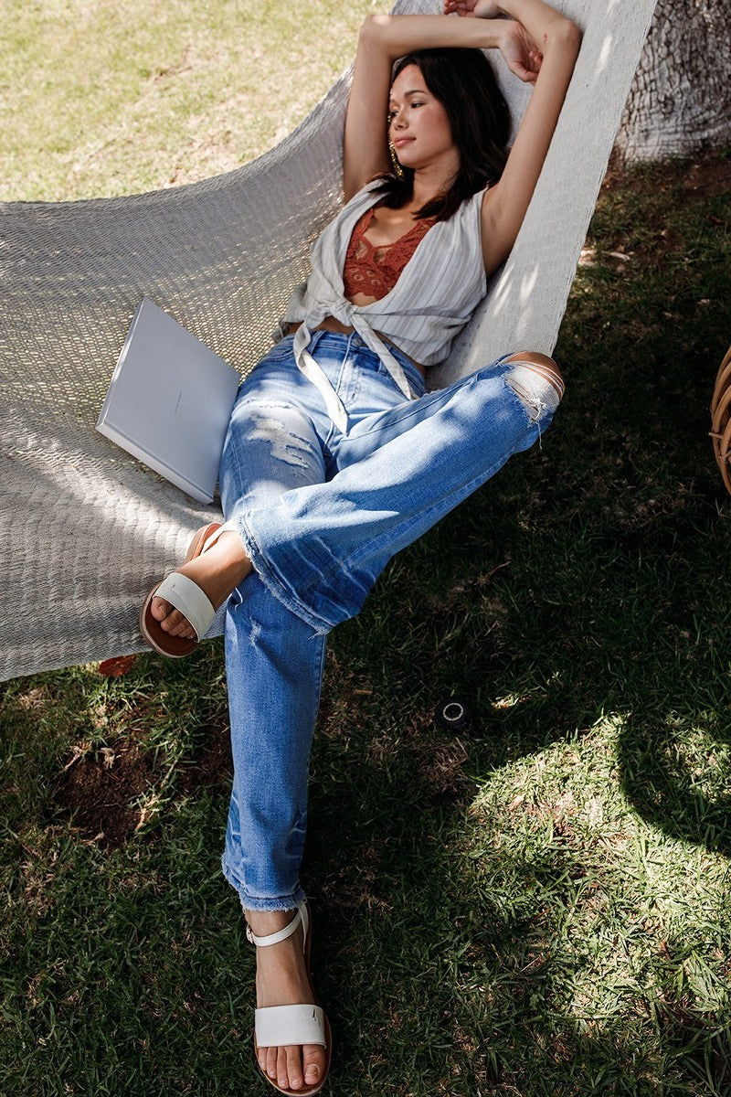 Distressed Flare Jeans
