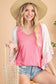 Coral Mixed Texture Top