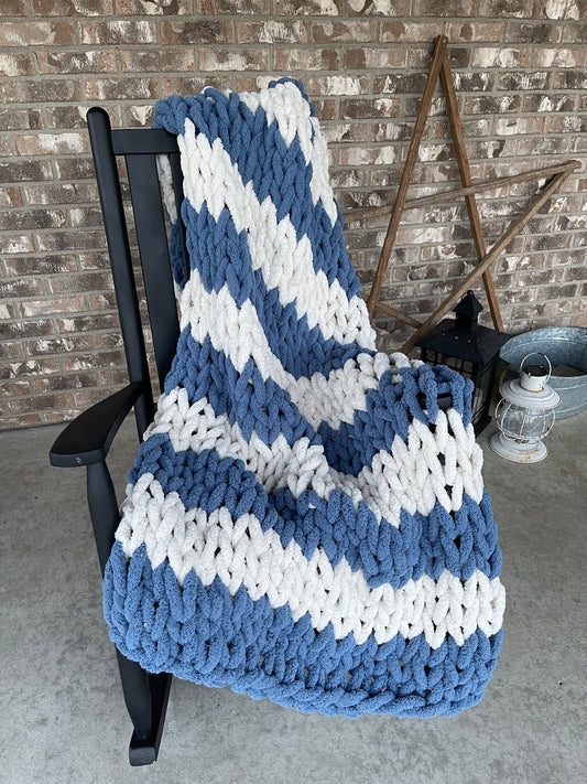 Sand and Sea Chunky Knit Blanket