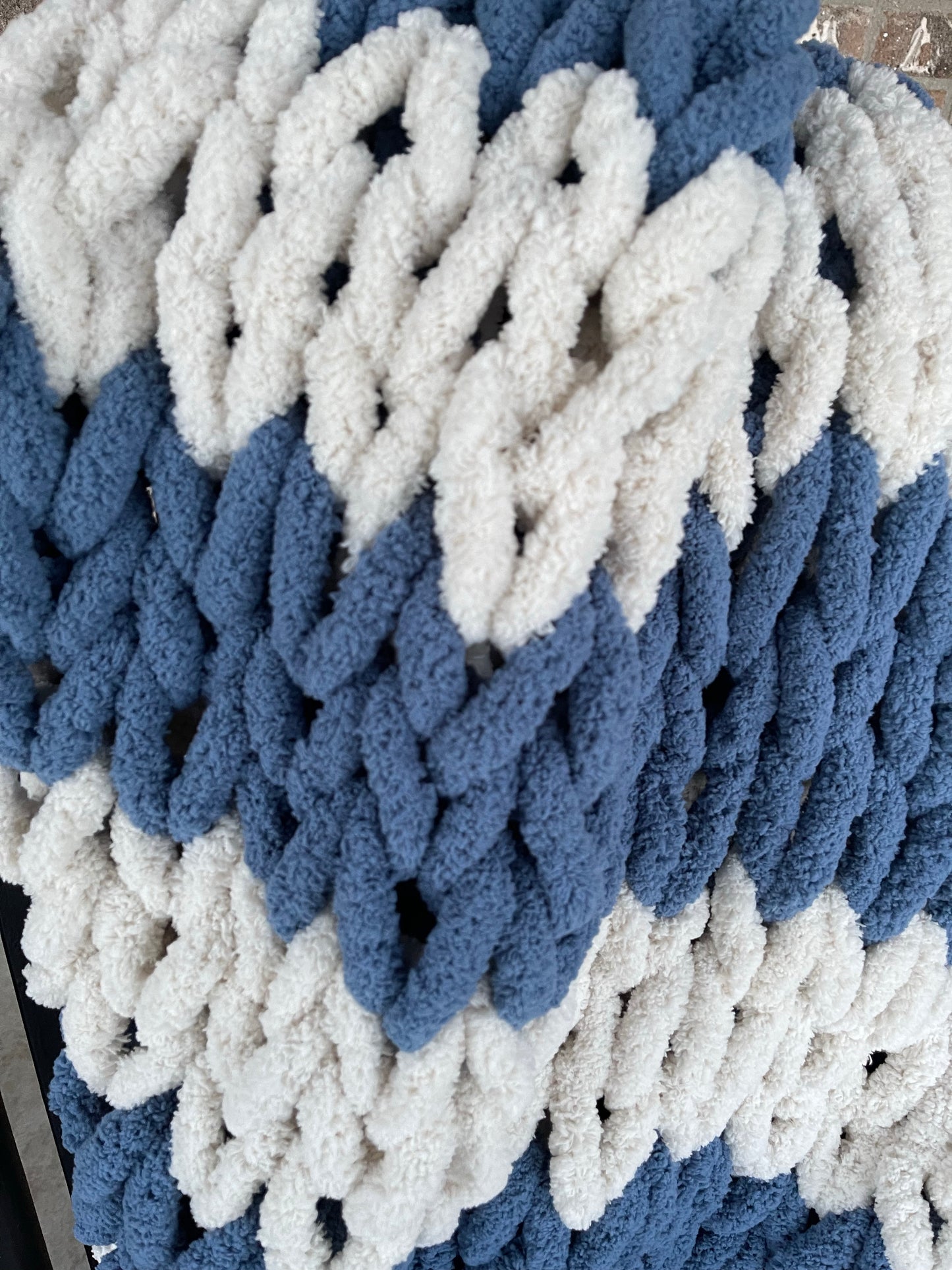 Sand and Sea Chunky Knit Blanket