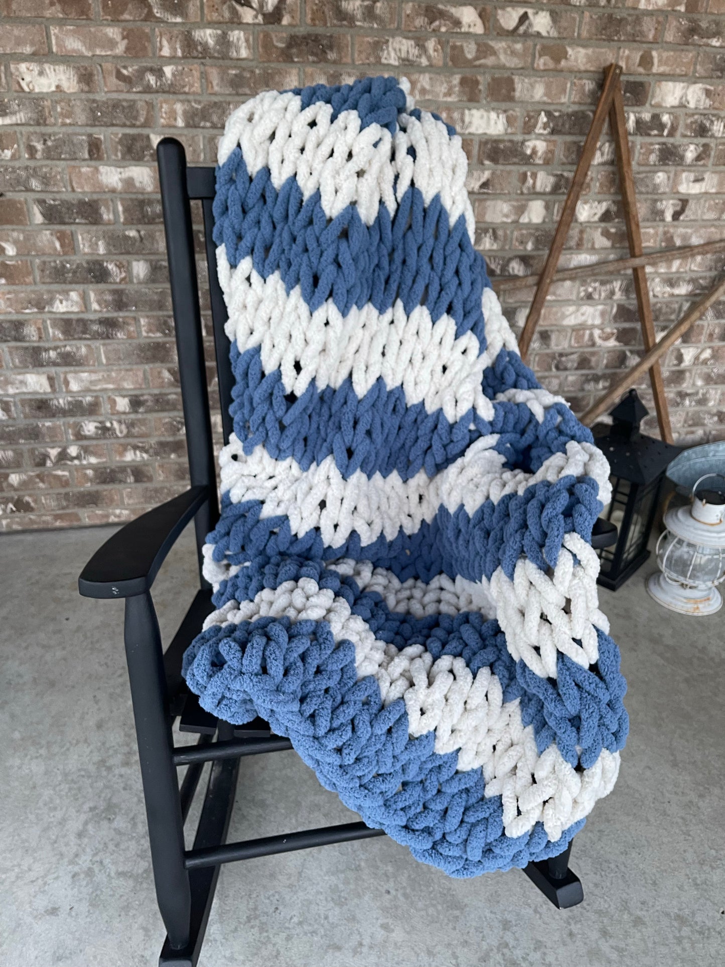Sand and Sea Chunky Knit Blanket