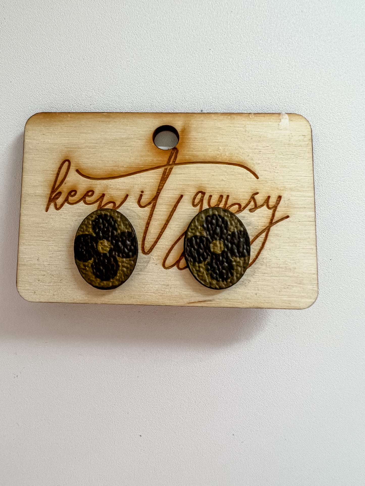 Upcycled Oval Earrings