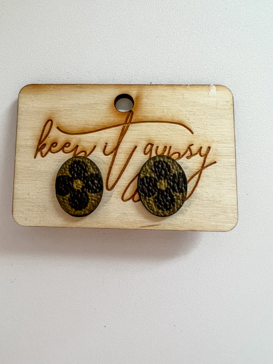 Upcycled Oval Earrings