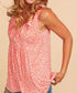 Coral Animal Ruffle Tank