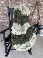 Fields of Green Chunky Knit Blanket